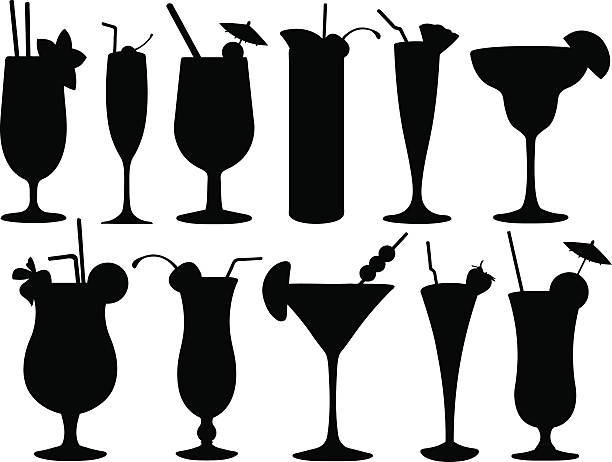 ilustrações de stock, clip art, desenhos animados e ícones de cocktail de óculos - drink umbrella illustrations