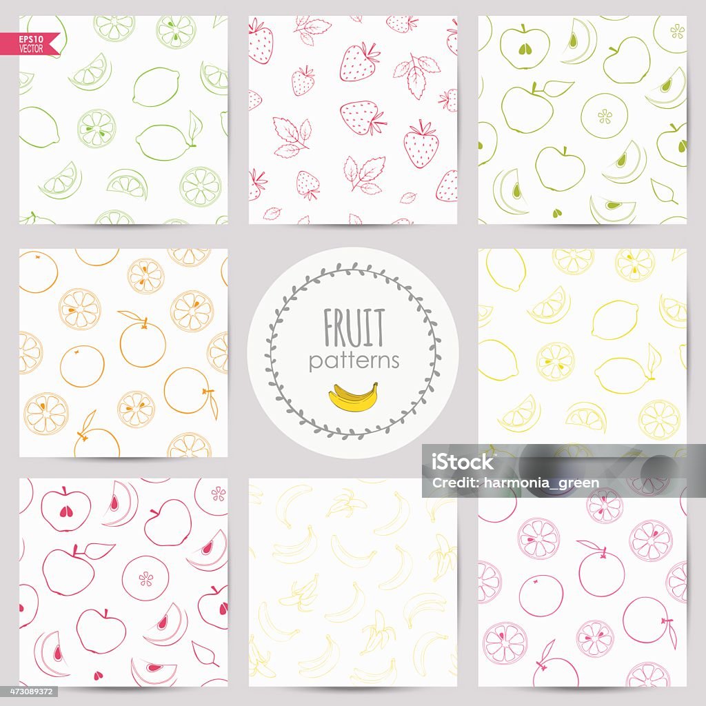 Fruit Patterns Basic Set Of Fruit Patterns Stock Illustration - Download Image Now - Pattern ...