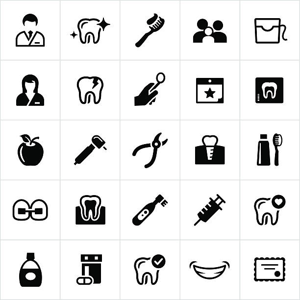stockillustraties, clipart, cartoons en iconen met dentistry icons - dental