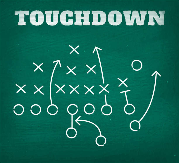 istock American football touchdown strategy diagram on chalkboard 473089572