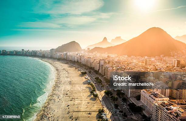 Copacabana Area Of Rio De Janeiro As Seen From Above Stock Photo - Download Image Now