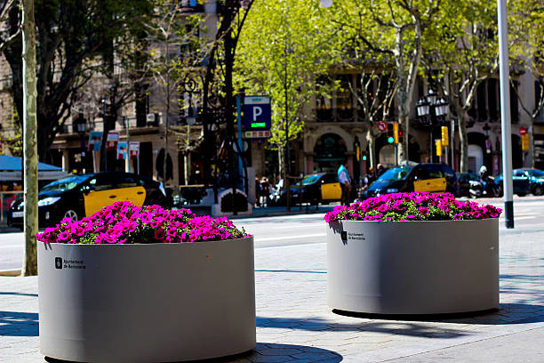 istock Cabs on Passeig de Gracia street, Barcelona 473090198