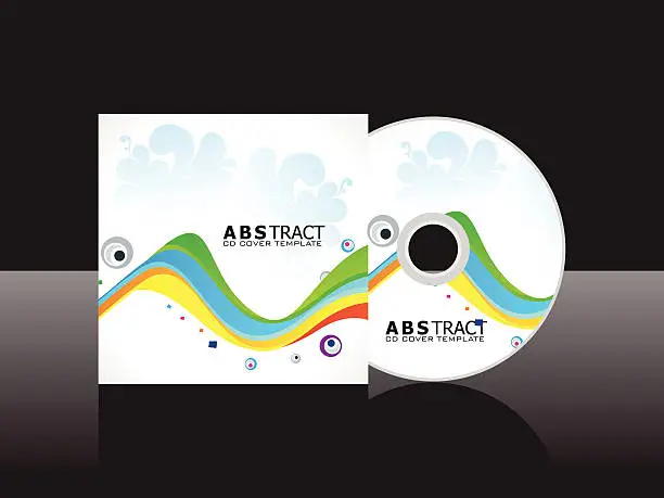 Vector illustration of abstract colorful rainbow cd cover template