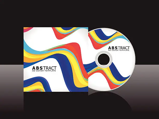 Vector illustration of abstract rainbow cd cover