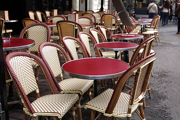 istock coffee terrace with tables,Paris France 473096340