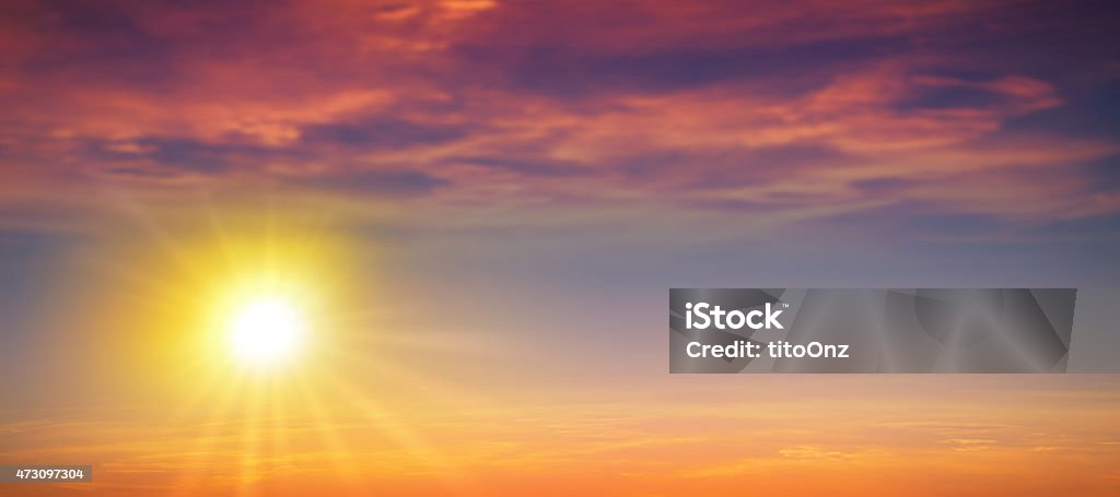 Panoramic sunset High resolution summer sun background Summer Stock Photo