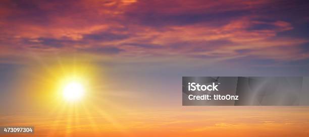 Panoramic Sunset Stock Photo - Download Image Now - Summer, The End, Backgrounds