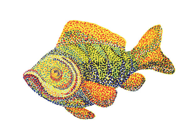 illustrazioni stock, clip art, cartoni animati e icone di tendenza di pesce su sfondo bianco. - image computer graphic sea one animal