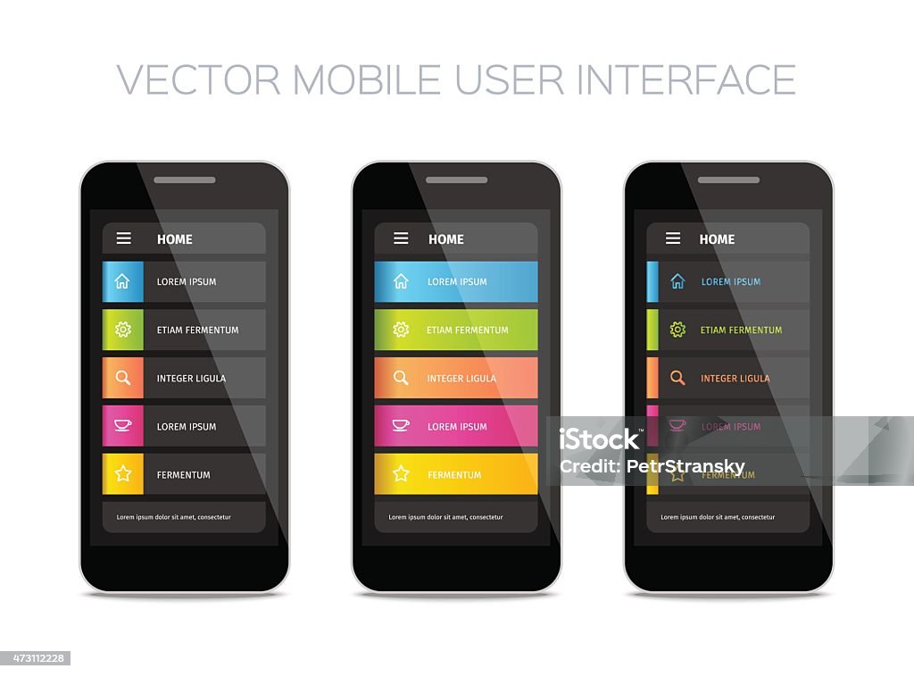 Mobile Computer Interface Vector Mobile User Interface Design Stock Illustration - Download Image ...