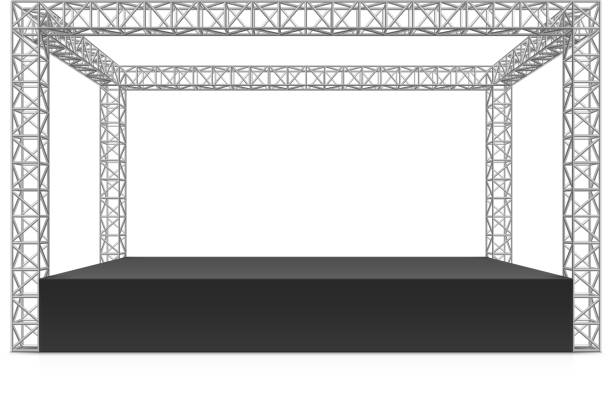 야외 패스티발 단계, truss 시스템 - stage stock illustrations