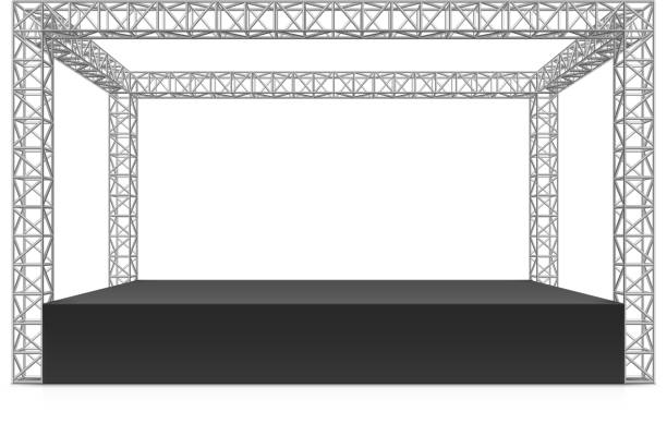 outdoor festival стадии, конструкция для подвеса оборудования - stage stock illustrations