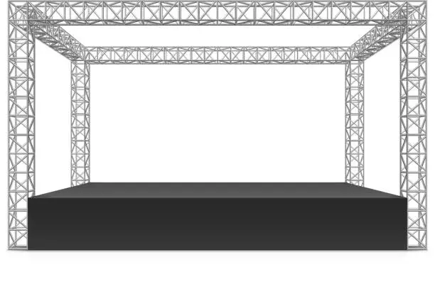 Vector illustration of Outdoor festival stage, truss system