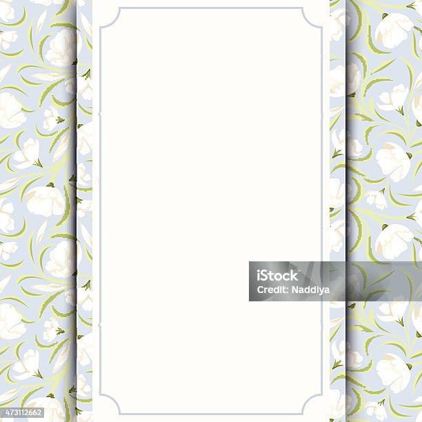 Vector Invitation Card With Floral Pattern Stock Illustration - Download Image Now - 2015, Beauty, Blank