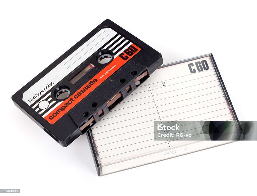 Compact Cassette. Includes Clipping Path. The Compact Cassette or Musicassette (MC), called simply tape or cassette, is a magnetic tape recording format for recording and playback. Dated in the 70s and 80s Audio Cassette Stock Photo