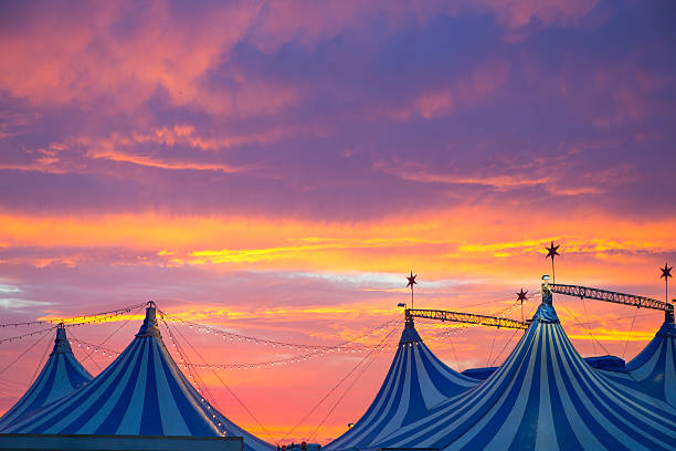 istock Circus tent in a dramatic sunset sky colorful 473121272