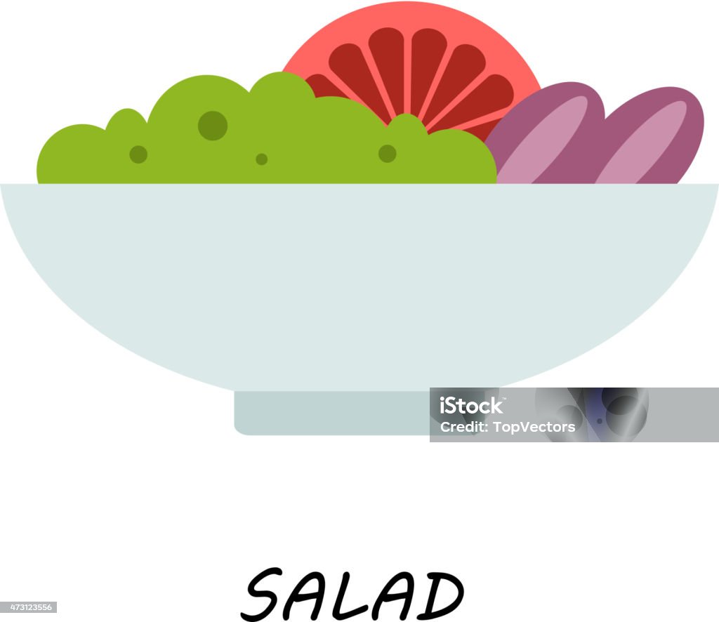 salad in bowl on white background illustration of isolated salad in bowl on white background illustration of isolated, flat style 2015 stock vector