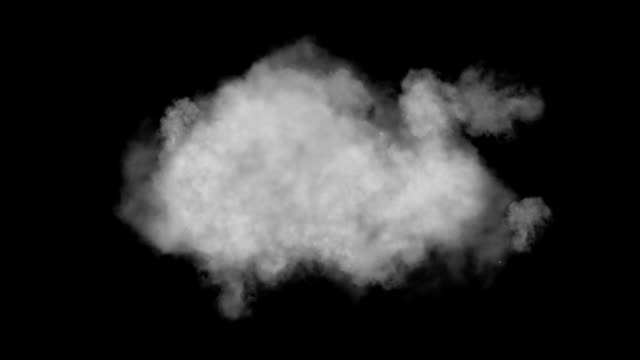 Cloud, isolated on black background, loop
