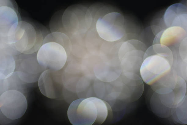 istock Beautiful black and white blurred lights on a dark background 473126752