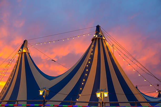 istock Circus tent in a dramatic sunset sky colorful 473129576