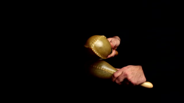 musician plays a rhythm with the maracas, percussion instrument