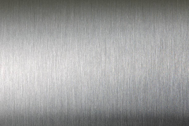 艶消しメタル質感の抽象的な背景 - textured brushed metal aluminum ストックフォトと画像