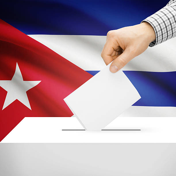 istock Ballot box with national flag on background - Cuba 473133322