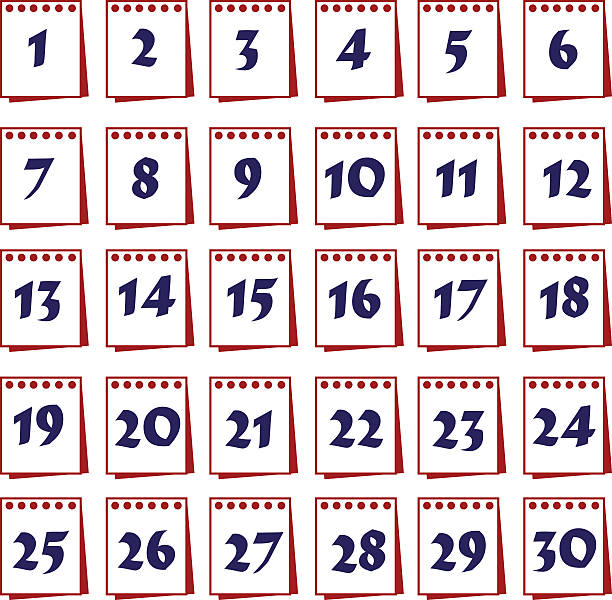 kalendarze ścienne z dni ikony zestaw eps10 - 0 6 months stock illustrations