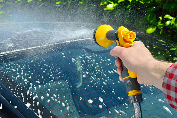 istock Car Care - washing and rinsing 473138028