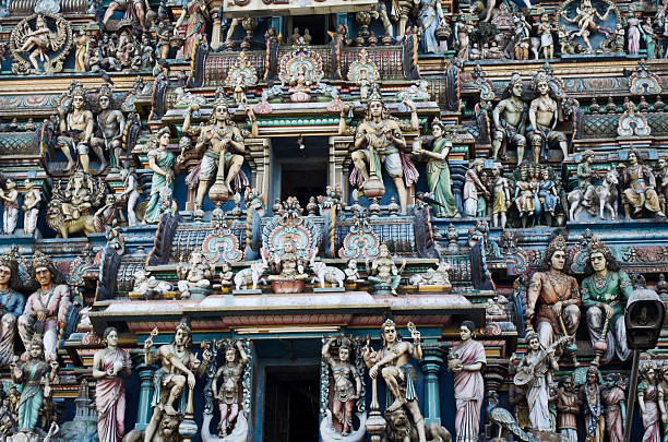 Facade of Kapaleeshwarar temple, Chennai Architectural details of Hindu Gods on the facade of Kapaleeshwarar temple of Lord Shiva at Mylapore,Chennai,Tamil Nadu,india kapaleeswarar temple photos stock pictures, royalty-free photos & images