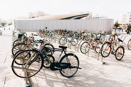 Parking for bicycle in Dubai. Beutiful, organized and innovated.