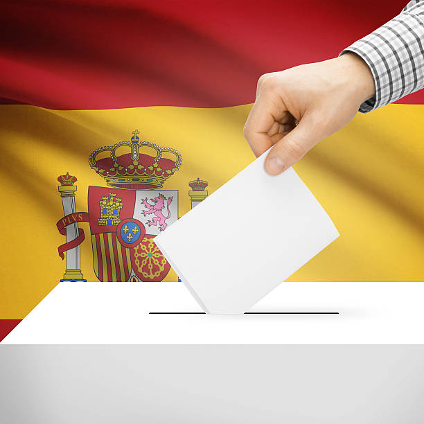 istock Ballot box with national flag on background - Spain 473141660