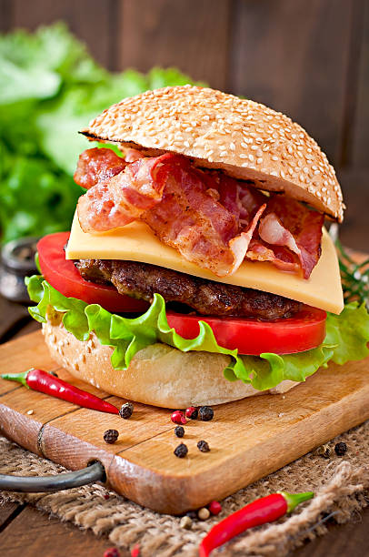 istock Big sandwich - hamburger burger with beef 473148472