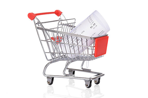 istock Shopping Trolley With Rolled Receipts 473148792