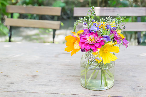 istock Glass vase with beautiful flowers 473163666