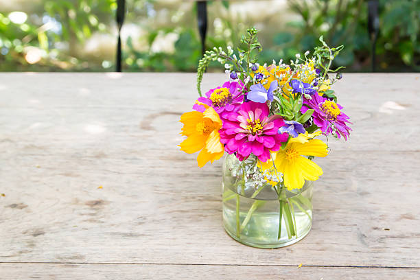 istock Glass vase with beautiful flowers 473163686