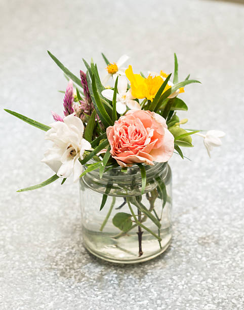istock Glass vase with beautiful flowers 473163790