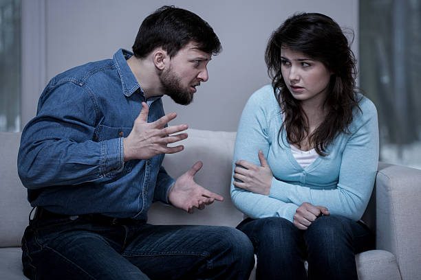 istock Aggressive man screaming on woman 473167236