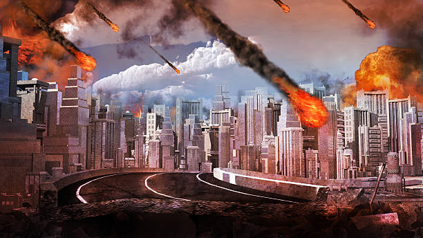 istock Meteor shower over the city 473167572