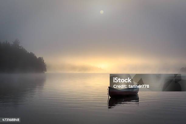 Misty Morning On Lake Stock Photo - Download Image Now - Lake, Fog, No People