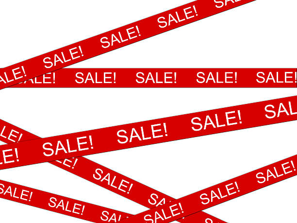 Red SALE ribbon stock photo