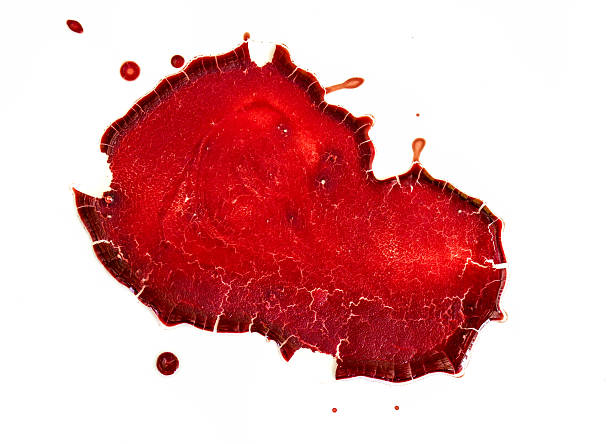 dry blood on  white background stock photo
