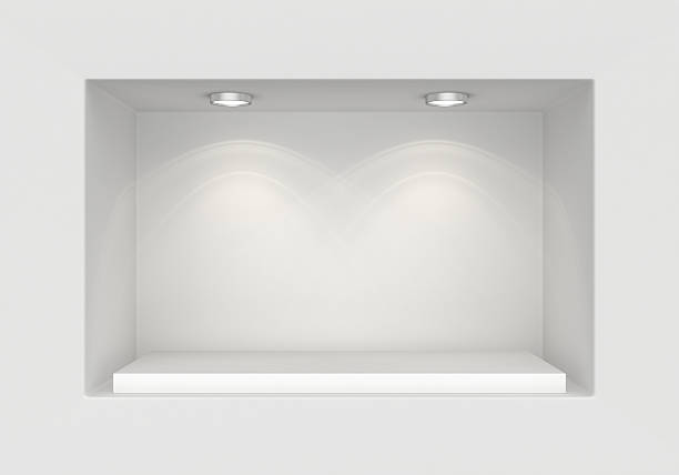 istock Showcase with lights and podiums for samples product 473173714