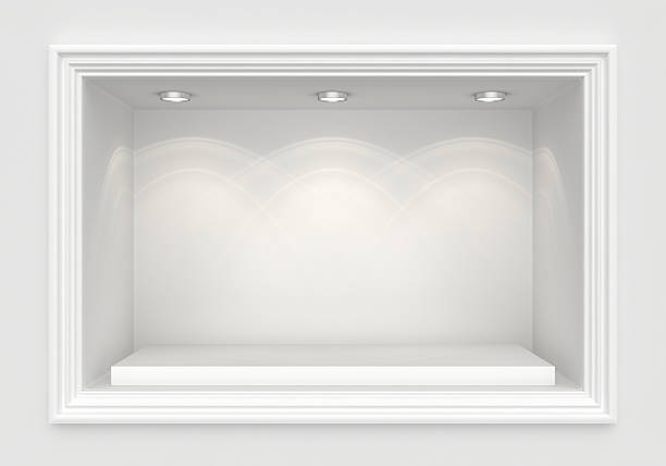 istock Showcase with lights and podiums for samples product 473173718