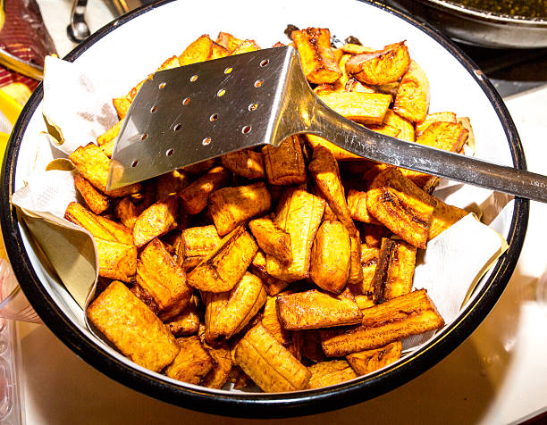 Fried plantains stock photo