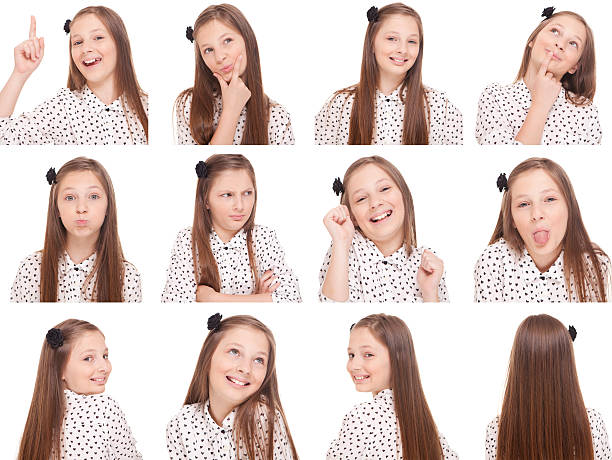 istock Selection of young girls faces in various poses 473179412