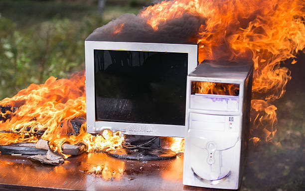 strong computer from overheating stock photo