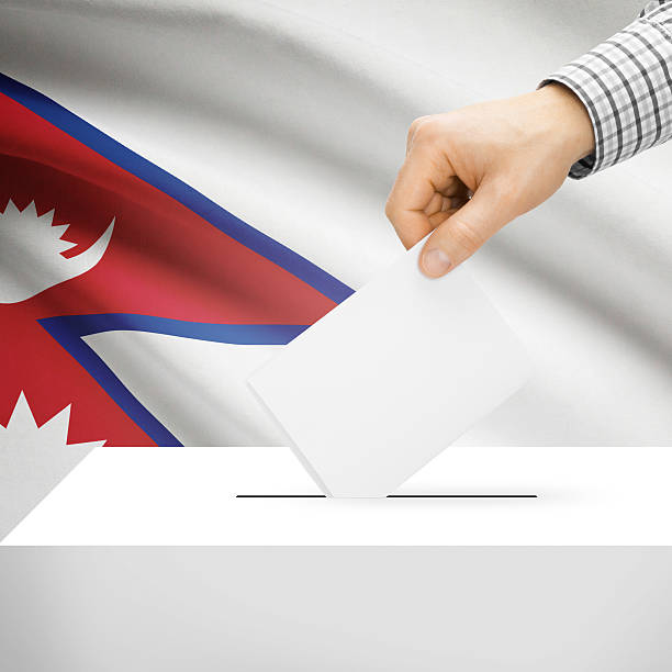 istock Ballot box with national flag on background - Nepal 473181066