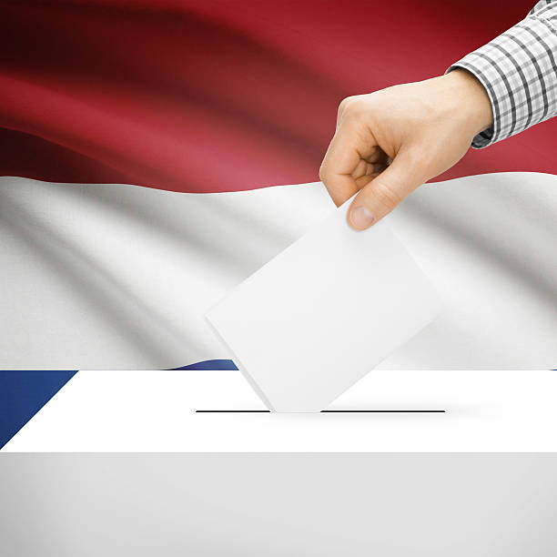 istock Ballot box with national flag on background - Netherlands 473181094