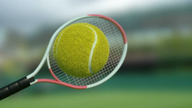 Tennis ball hit by racket