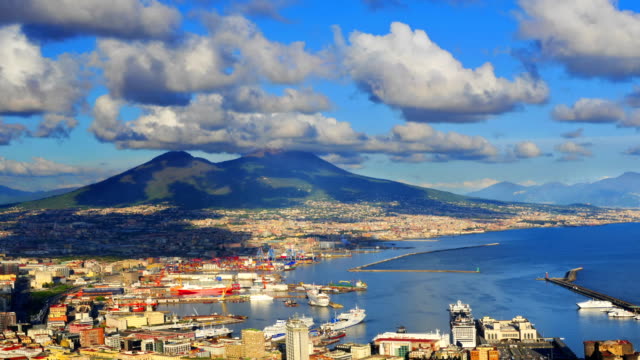 Naples skyline view, time-lapse